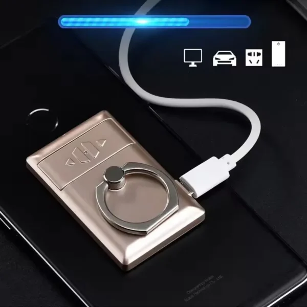 Anillo para celular con encendedor electrico