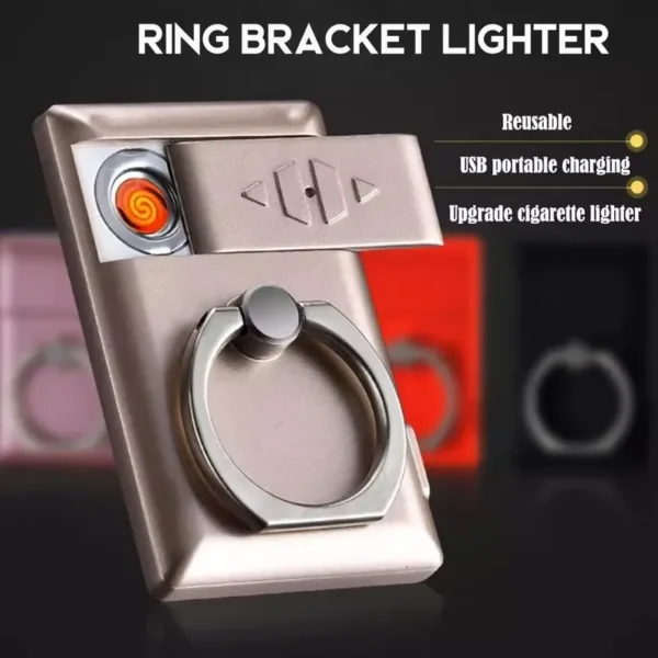 Anillo para celular con encendedor electrico