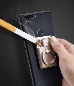 Anillo para celular con encendedor electrico