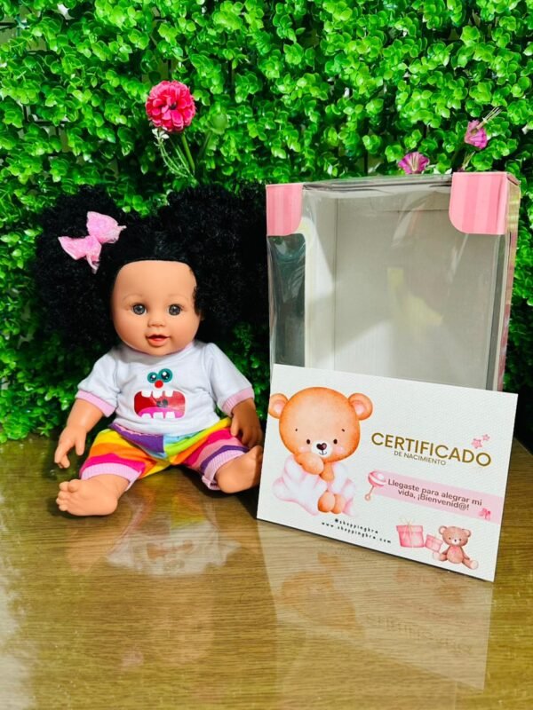 asfasfasdf Muñeca Afro de 30 cm con certificado de nacimiento