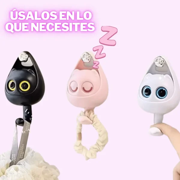 Gatos gancheros decorativos x3